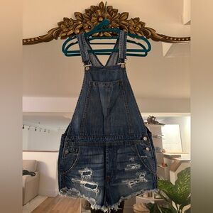 American Eagle Women’s Distressed Shortalls
